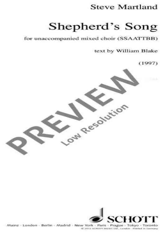 Shepherd's Song - Choral Score