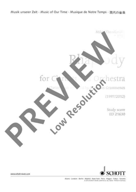 Rhapsody - Full Score