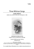 Three Whitman Songs - Cello