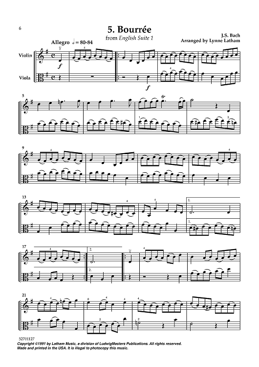Bourrée from English Suite 1