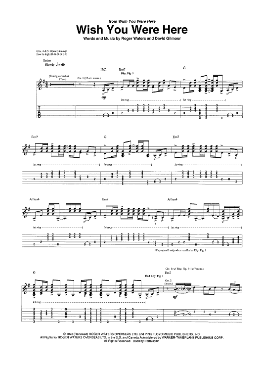 Pink Floyd ギタータブ譜2冊セット Wish You Were Here