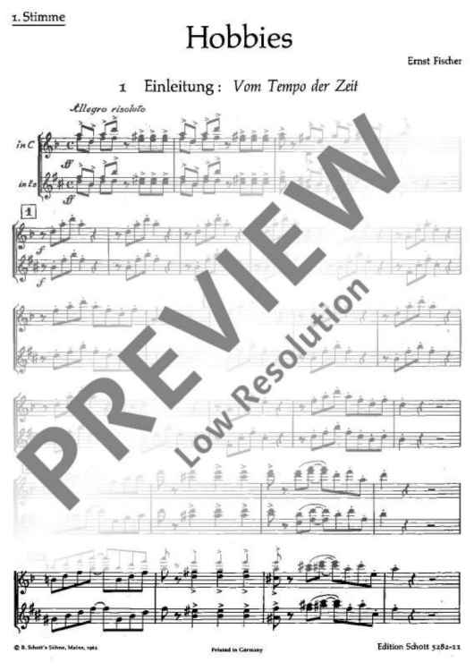 Hobbies - 1st Part In C And Eb