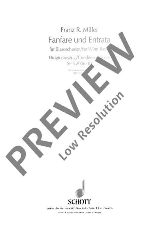 Fanfare and Entrata - Score and Parts