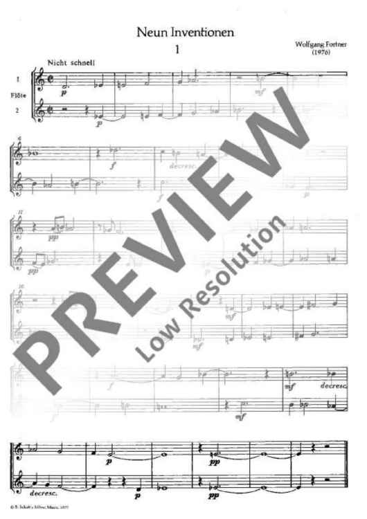 Neun Inventionen - Performing Score