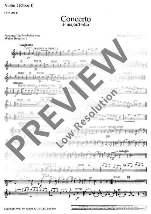 Concerto F Major - Violin I [oboe I]