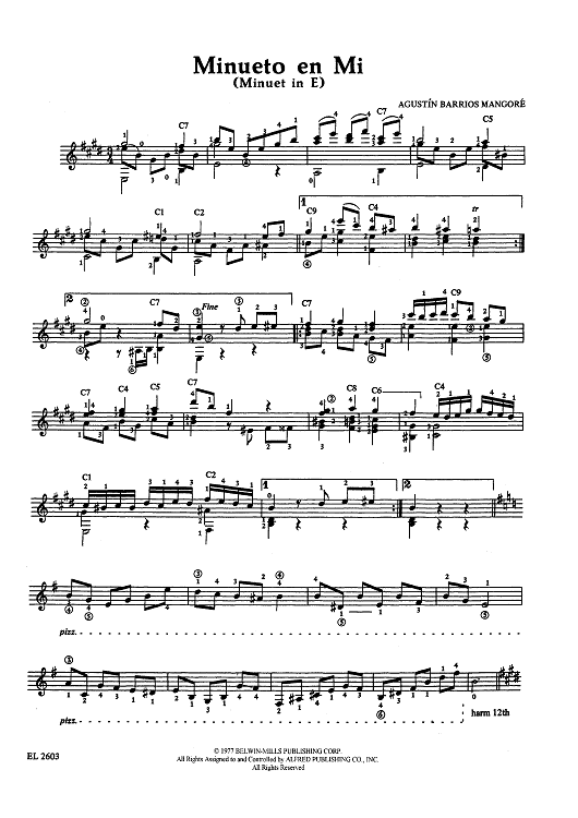 Minueto en Mi (Minuet in E)