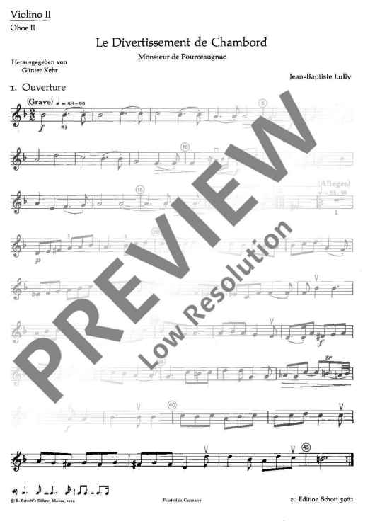 Le Divertissement de Chambord - Violine Ii (oboe Ii)