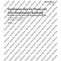 Variations on a theme by Felix Mendelssohn Bartholdy - Score and Parts