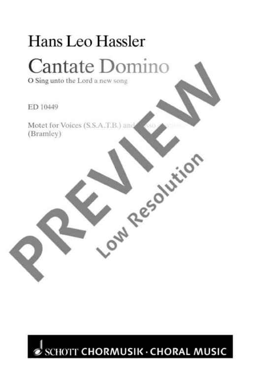 Cantate Domino - Choral Score