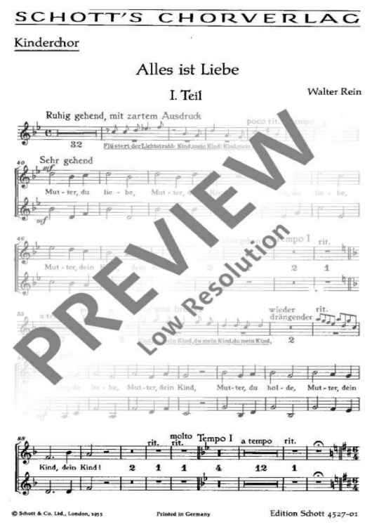 Alles ist Liebe - Choral Score