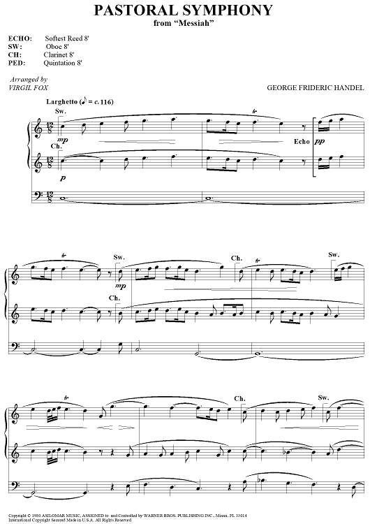Pastoral Symphony - from "Messiah"