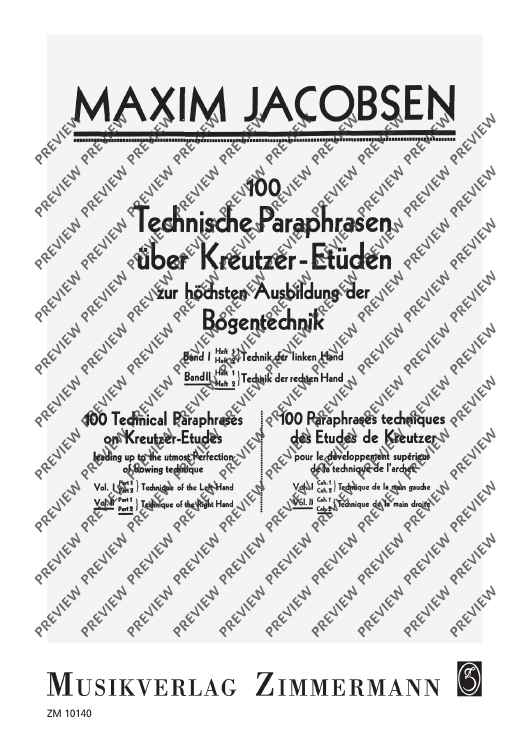 100 Technical Paraphrases on Kreutzer-Etudes