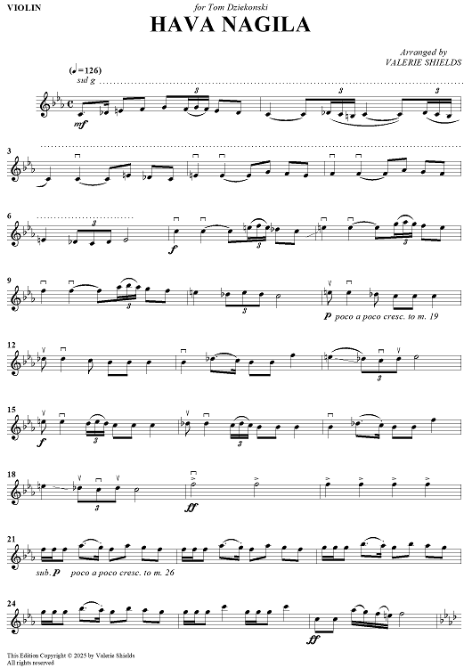 Hava Nagila - Violin