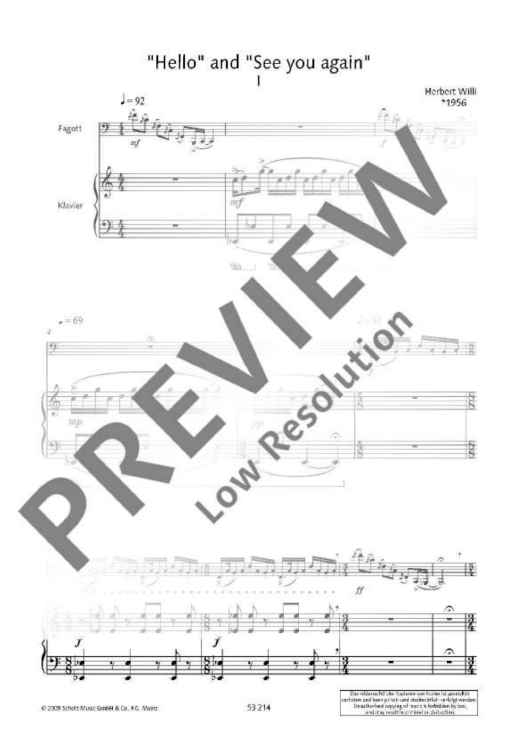 "Hello" and "See you again" - Score and Parts