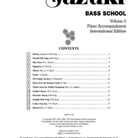 Suzuki Bass School, Volume 2 - Piano Accompaniment
