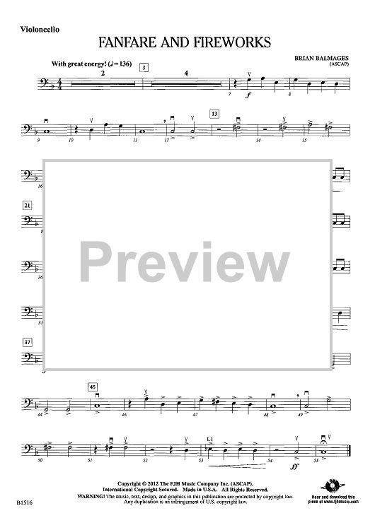 Fanfare and Fireworks - Violoncello