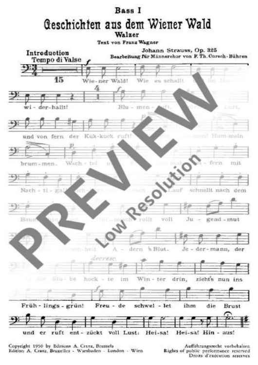 Geschichten aus dem Wiener Wald - Bass I