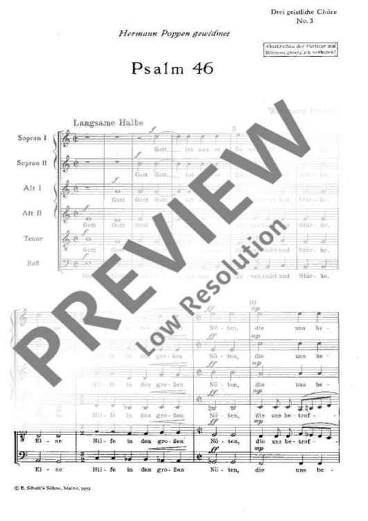 Drei geistliche Gesänge - Choral Score