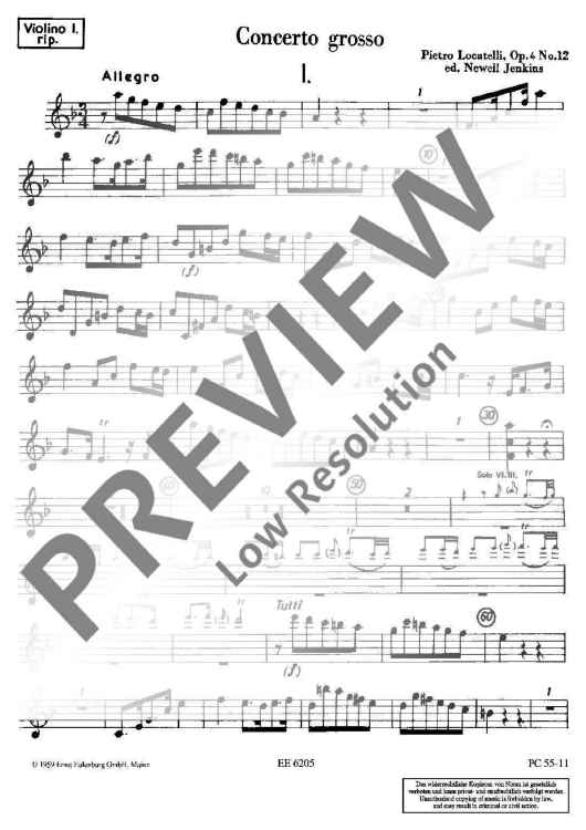 Concerto grosso F major - Violin I Rip.