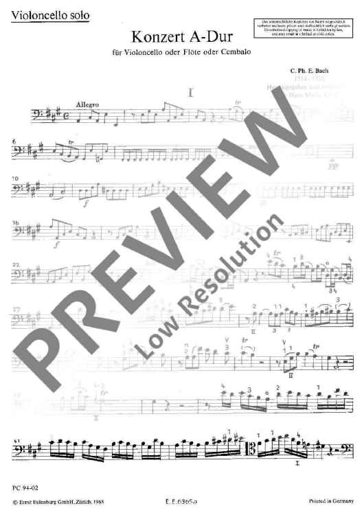 Concerto A Major - Cello