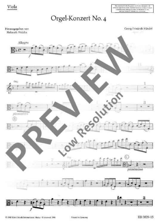 Organ Concerto No. 4 F Major - Viola