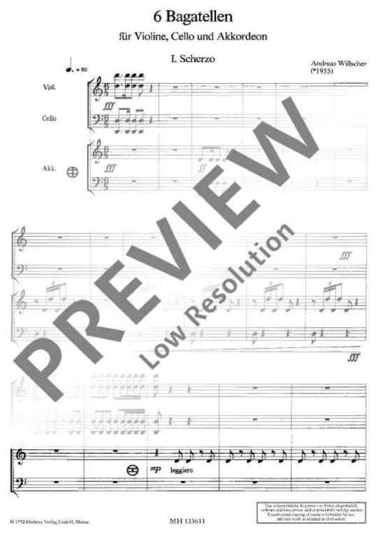 6 Bagatellen - Performing Score