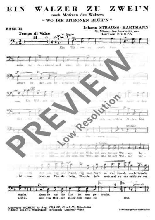 Ein Walzer zu zwei'n - Bass Ii