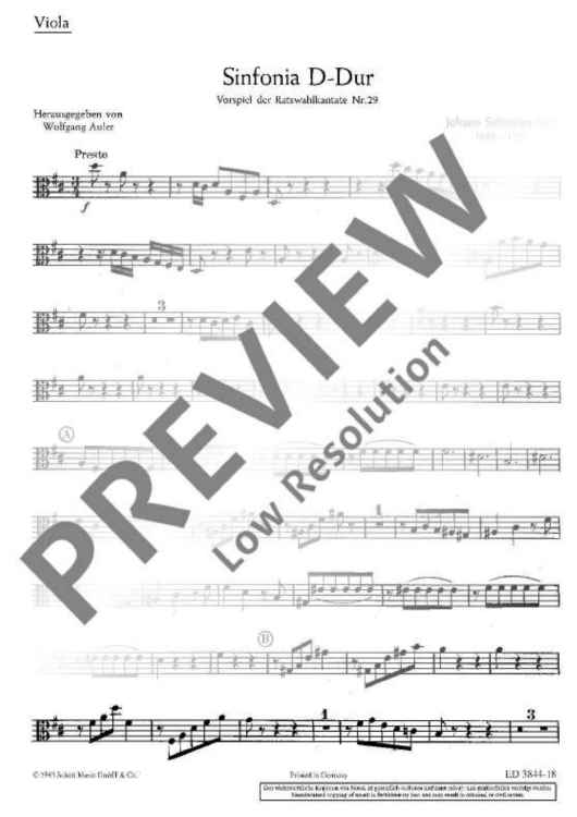 Sinfonia D major - Viola