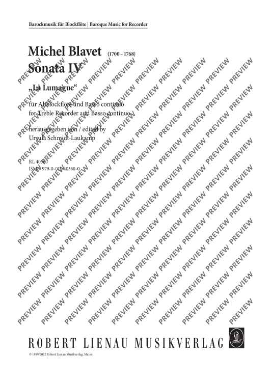 Sonata IV - Piano Score and Solo Part