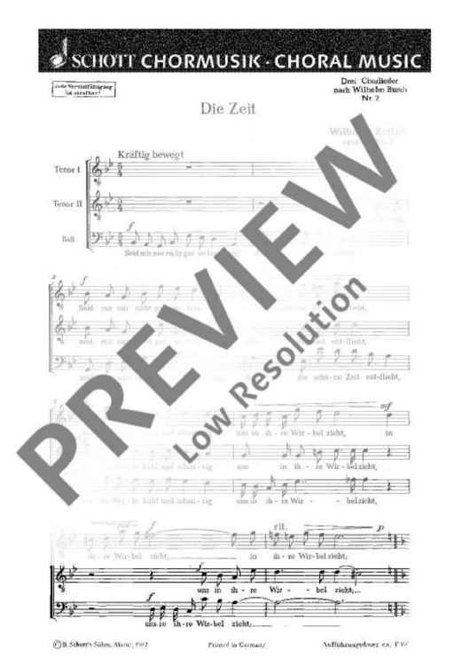 Drei Chorlieder - Choral Score