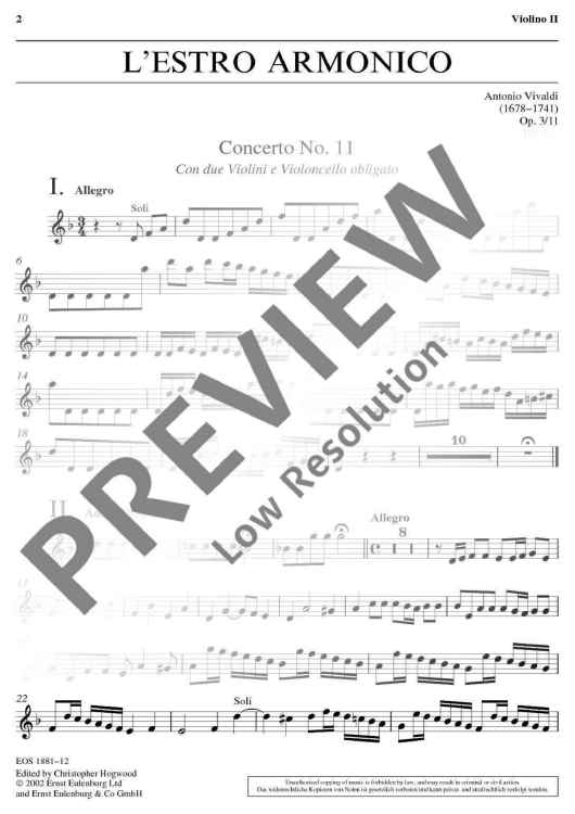 L'estro Armonico - Violin II