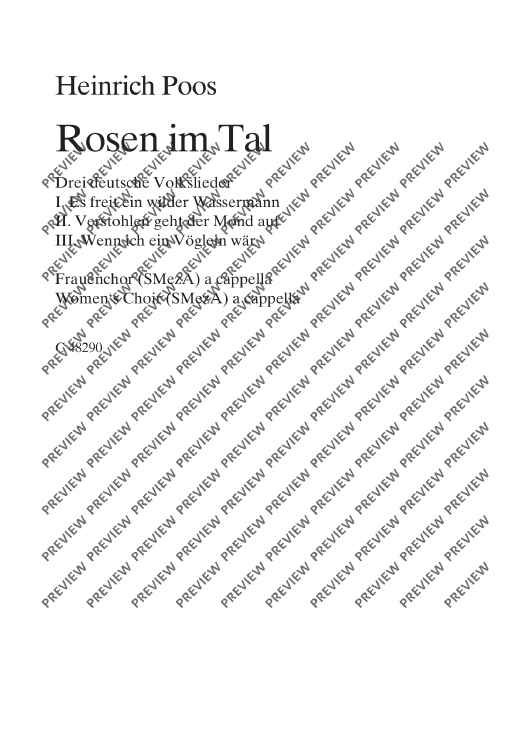 Rosen im Tal - Choral Score