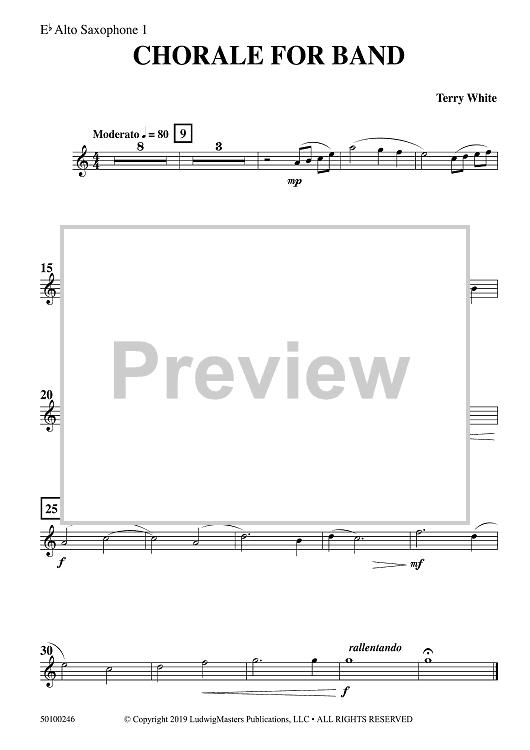 Chorale For Band - Eb Alto Sax 1