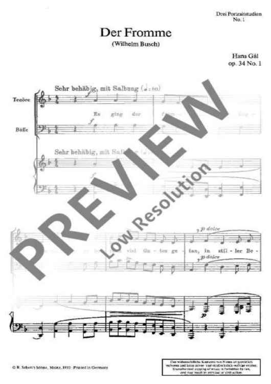 Drei Porträtstudien - Score