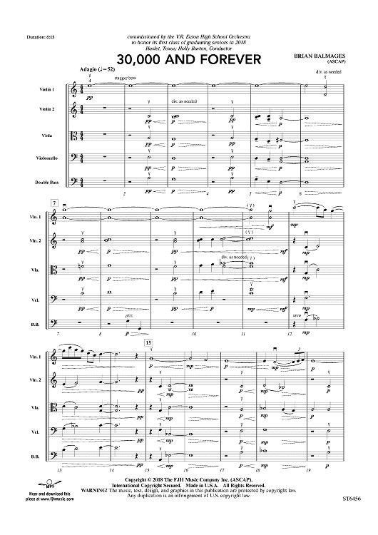 30,000 and Forever - Score