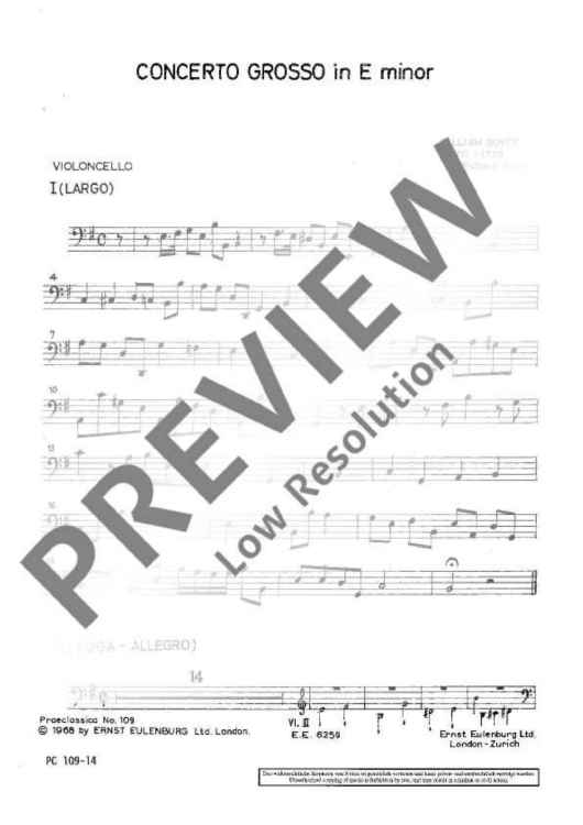 Concerto grosso E minor - Cello Rip.