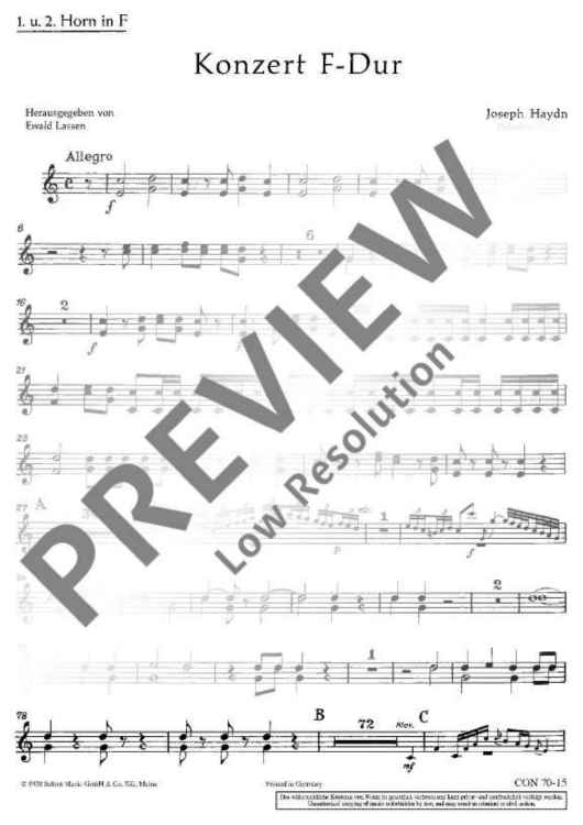 Konzert F-Dur in F major - Horn I/ii