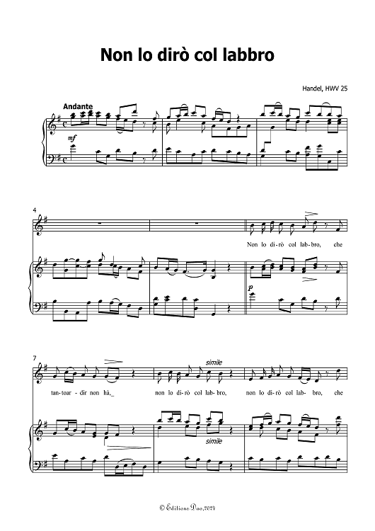 Non lo dirò col labbro