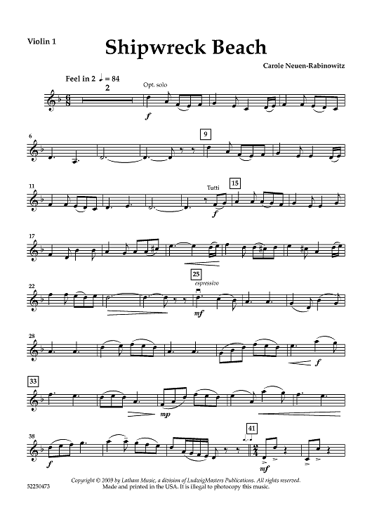 Shipwreck Beach - Violin 1
