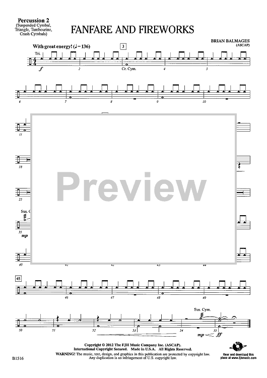 Fanfare and Fireworks - Percussion 2