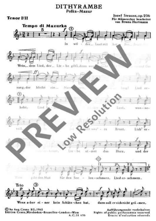 Dithyrambe - Tenor I/ii