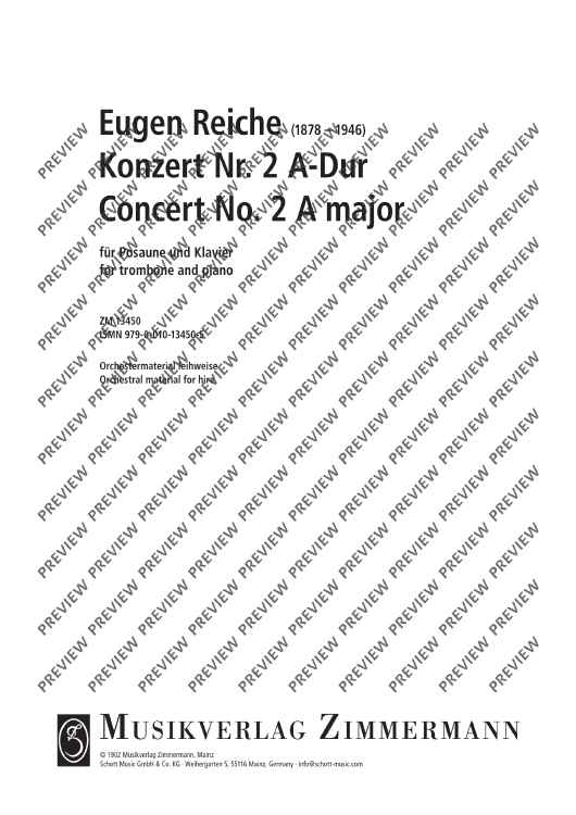 Concerto in A major - Piano Score and Solo Part