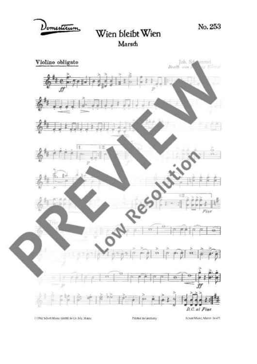 Wien bleibt Wien - Violin Obligat