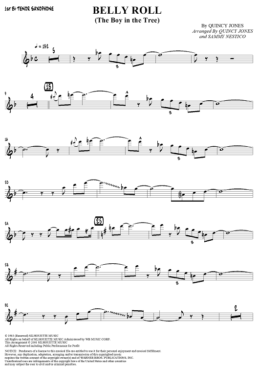 Belly Roll (The Boy in the Tree) - Tenor Saxophone 1