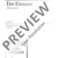 Der Einsame - Choral Score