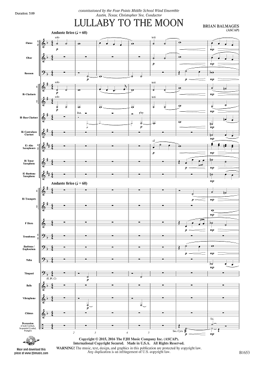 Lullaby to the Moon - Score