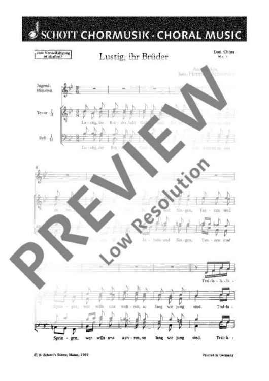 Drei Chöre - Choral Score