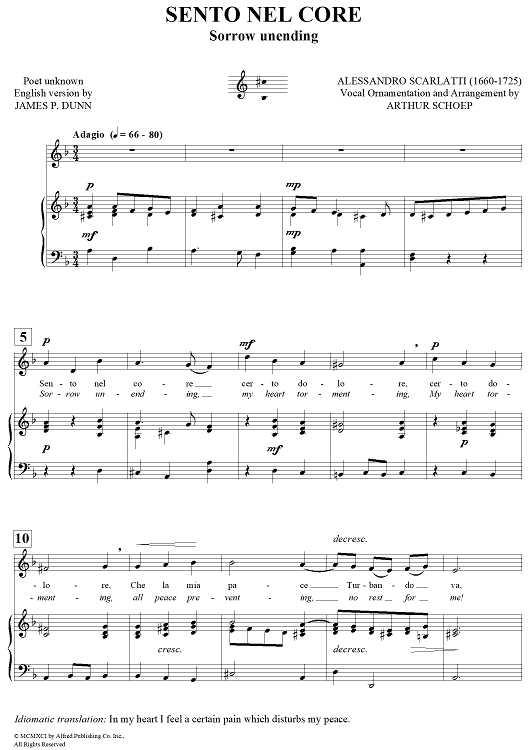 Sento Nel Core (Sorrow unending)