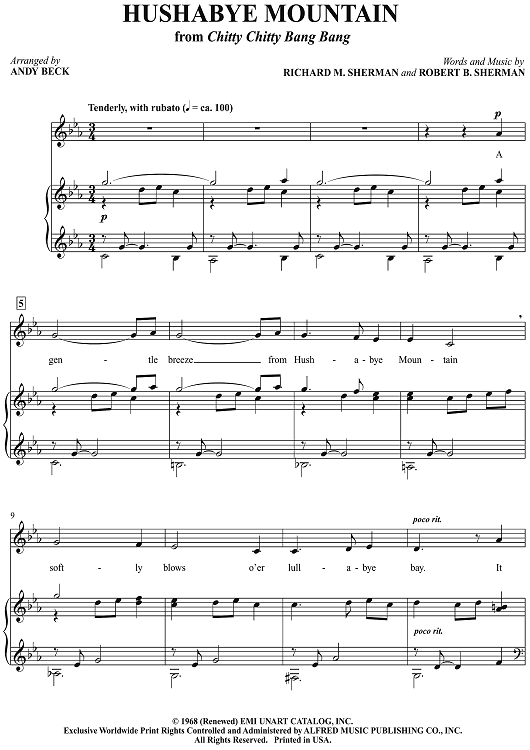 Hushabye Mountain (from "Chitty Chitty Bang Bang")