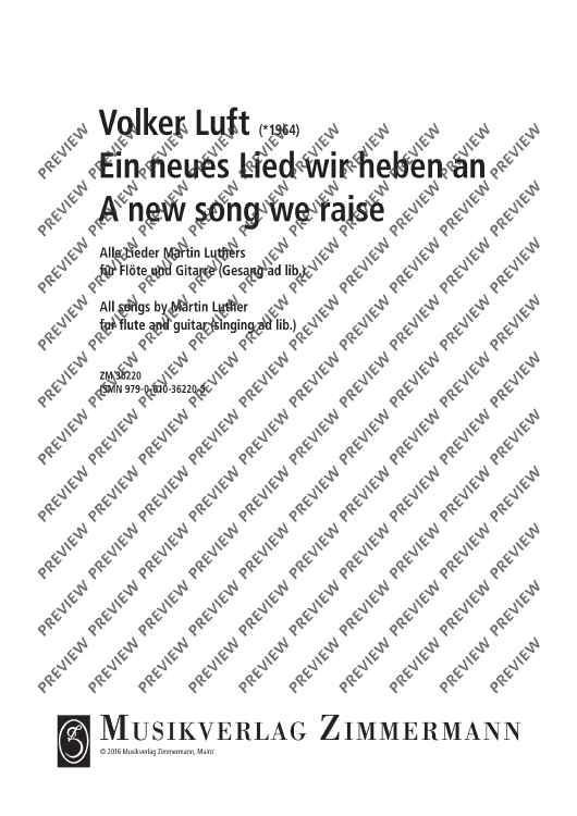 Ein neues Lied wir heben an (A new song we raise)